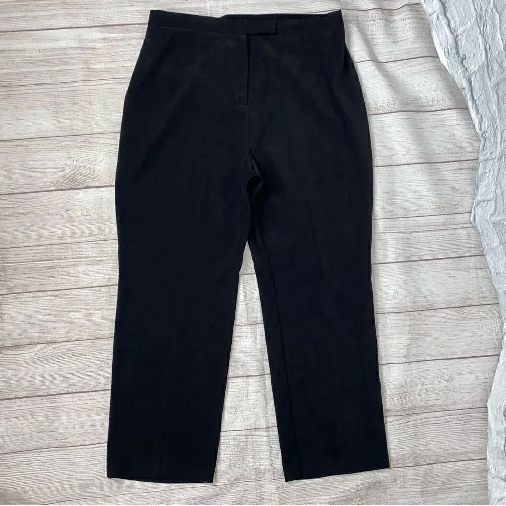 Requirements petite microfiber pants w/button zipper & hook closure women 14P